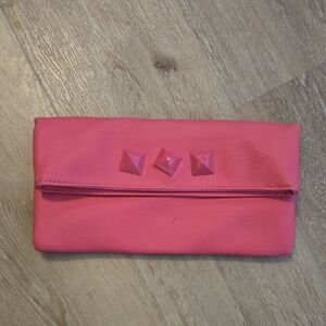 Pink Clutch with Stud Accents